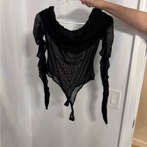 PrettyLittleThing Black Long Sleeve Bodysuit